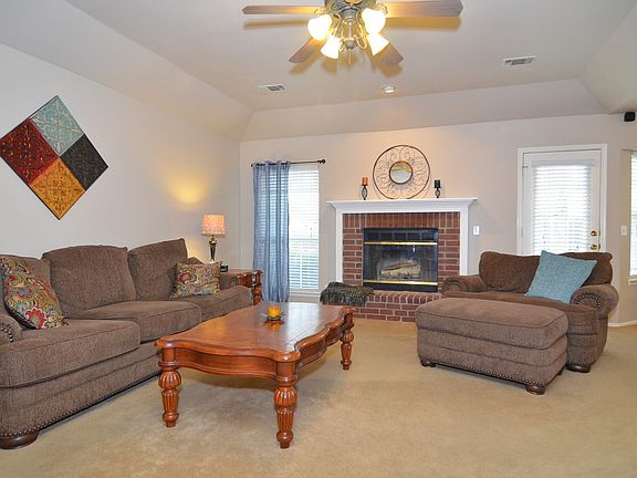 Large living room with fireplace