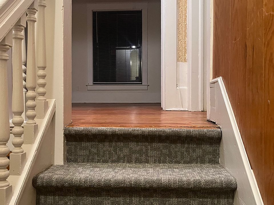 Stairs that lead to living room.