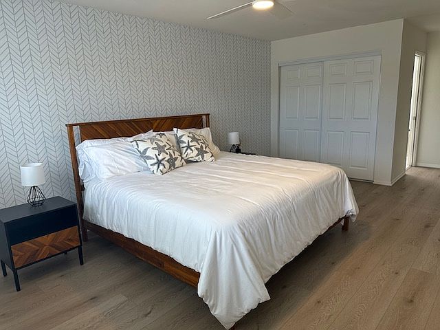 Master bedroom with 2 large closets and King sized bed