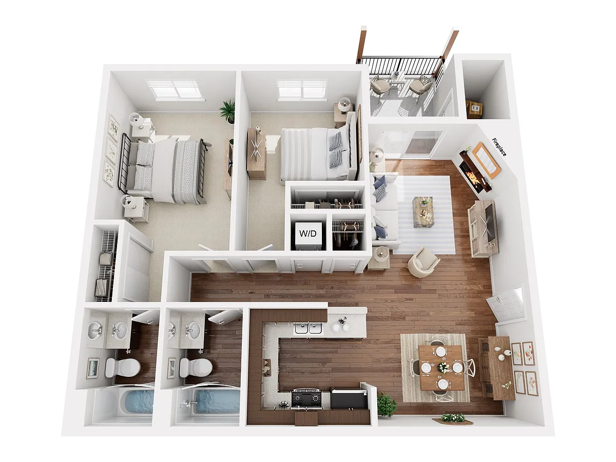 Floor plan PLAN D - TWO BEDROOM