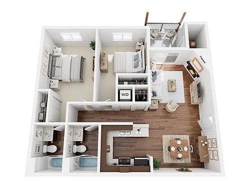 Floor plan PLAN D - TWO BEDROOM