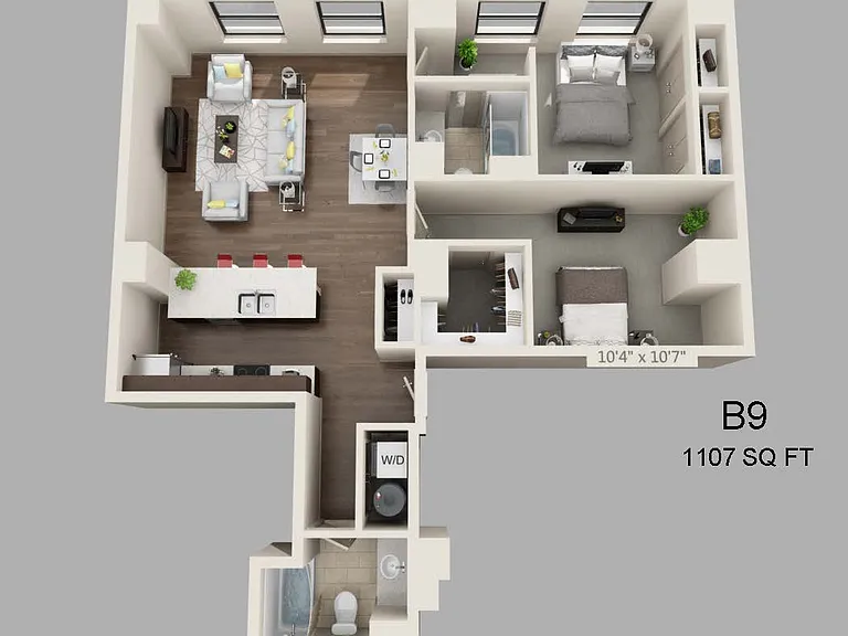 Two Bed Two Bath 1107 sqft Two Bed Two Bath 1107 sqft
