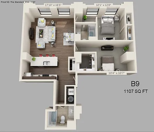 Floor plan Two Bed/Two Bath - 1107