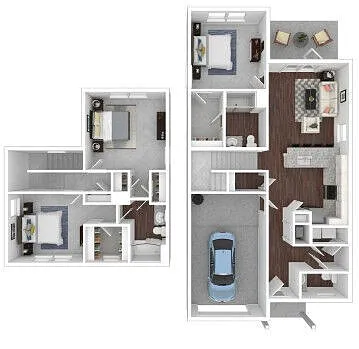 Floor plan Three Bedroom (Income Guidelines Apply)