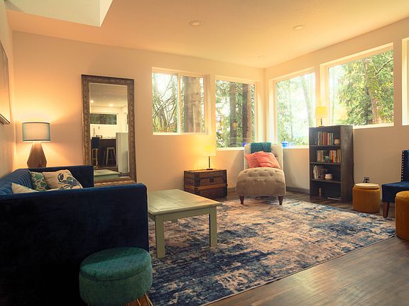 Spacious living room with cozy seating