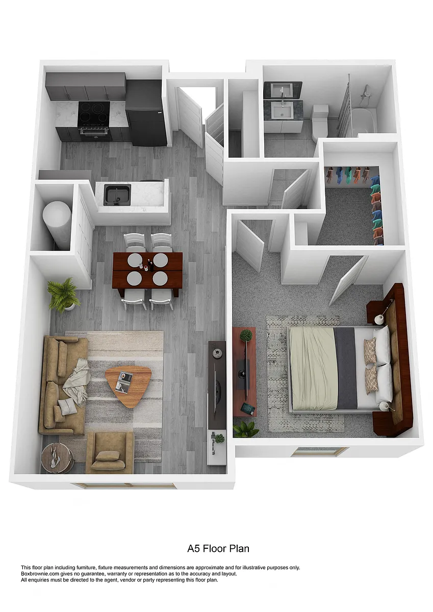Floor plan A5 - One Bedroom