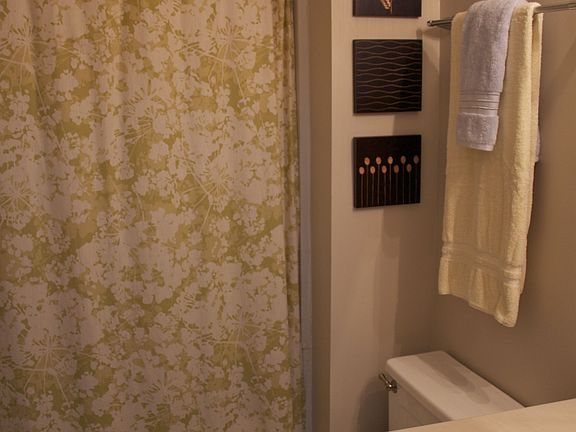 en suite master bath with linen closet