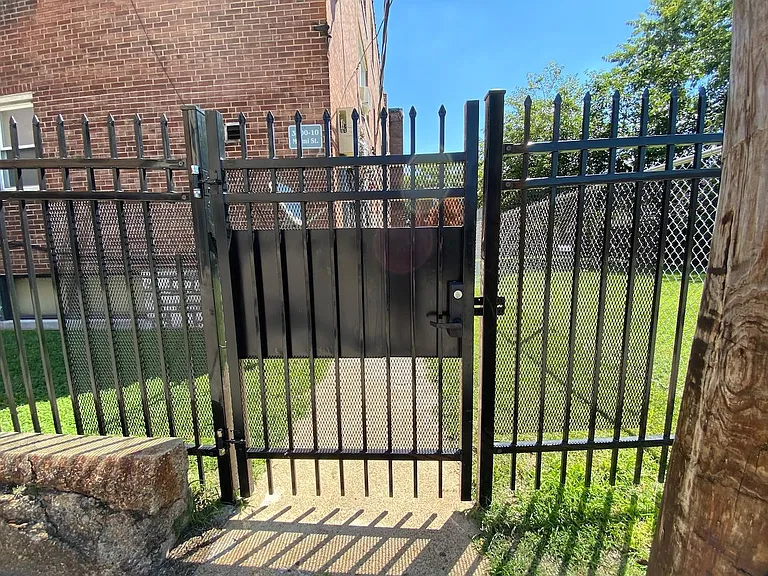 Security gate at the rear of the building.