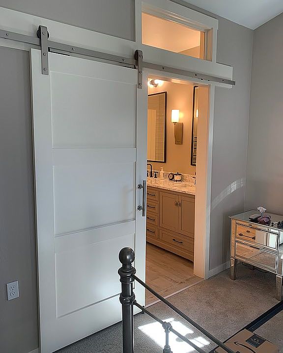 Remodeled entry, master bath