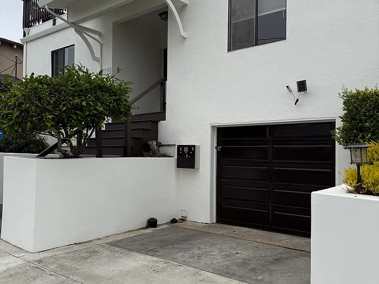 Garage and parking for compact car.