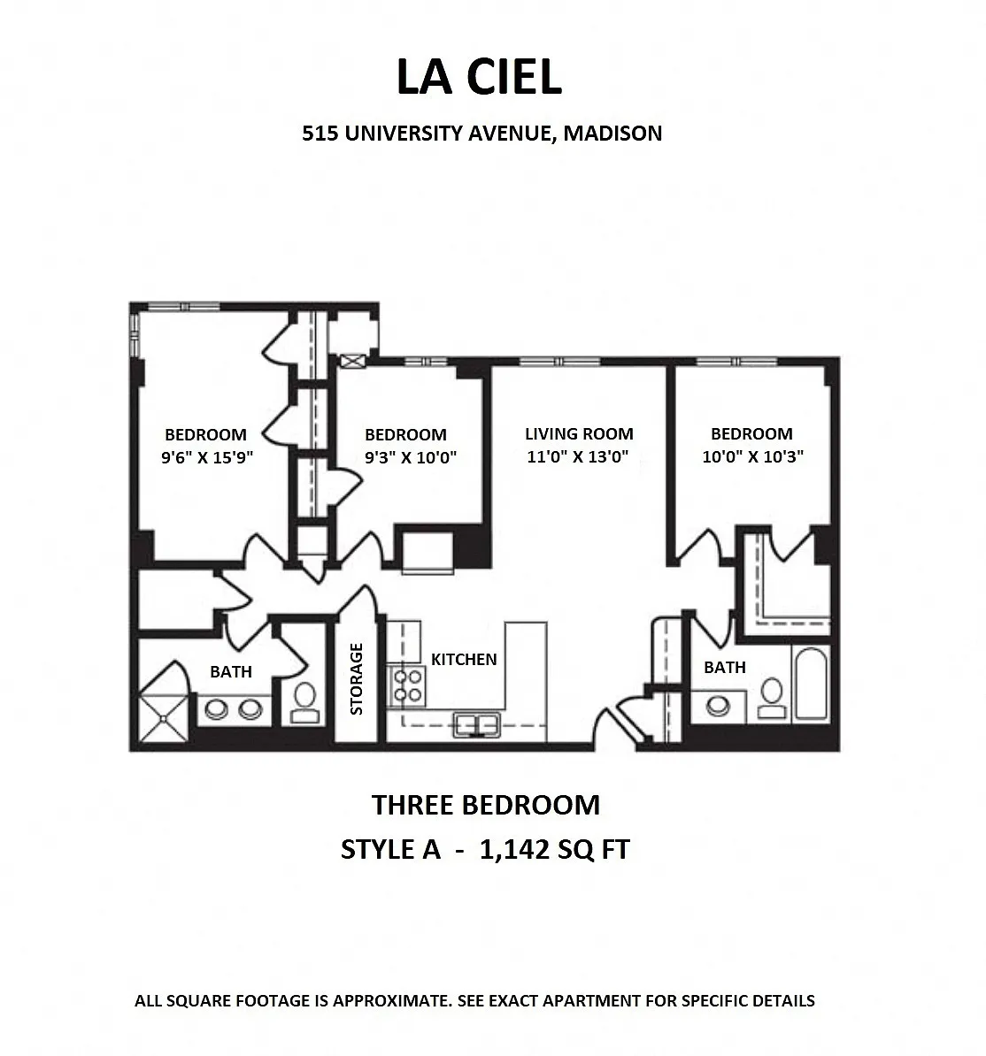 Floor plan Three Bedroom A