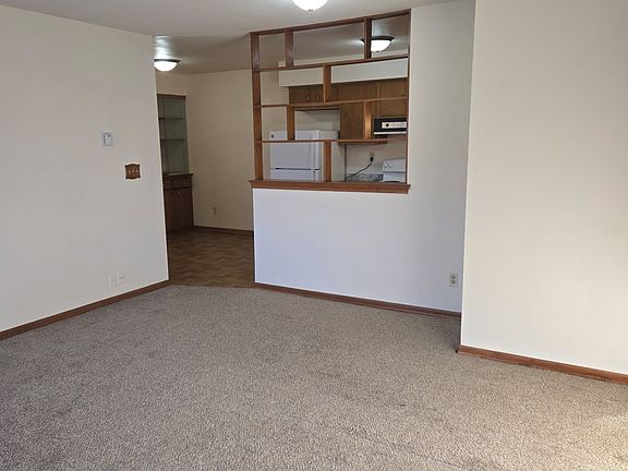 View from the living room to the kitchen.