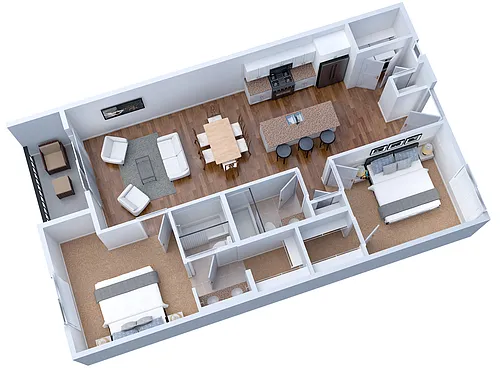Floor plan Second Floor 2 Bed 2 Bath