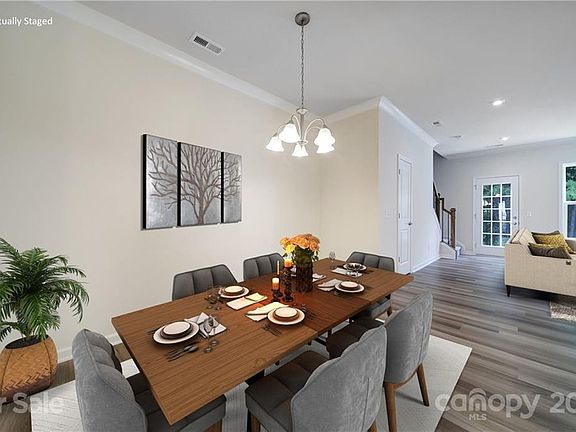 virtually staged dining area
