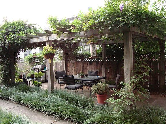 Pergola with dining table
