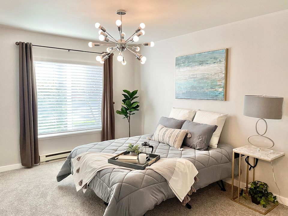 Spacious primary bedroom has space for all your furniture and home office needs.