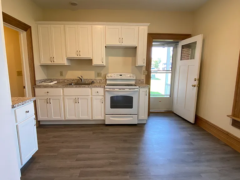 Kitchen area from living area doorway