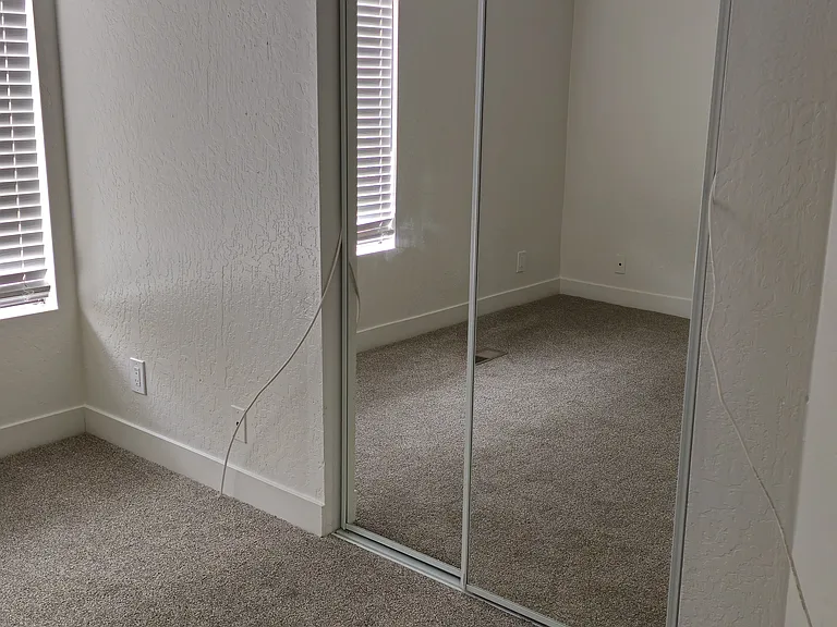 Second bedroom large mirror closet
