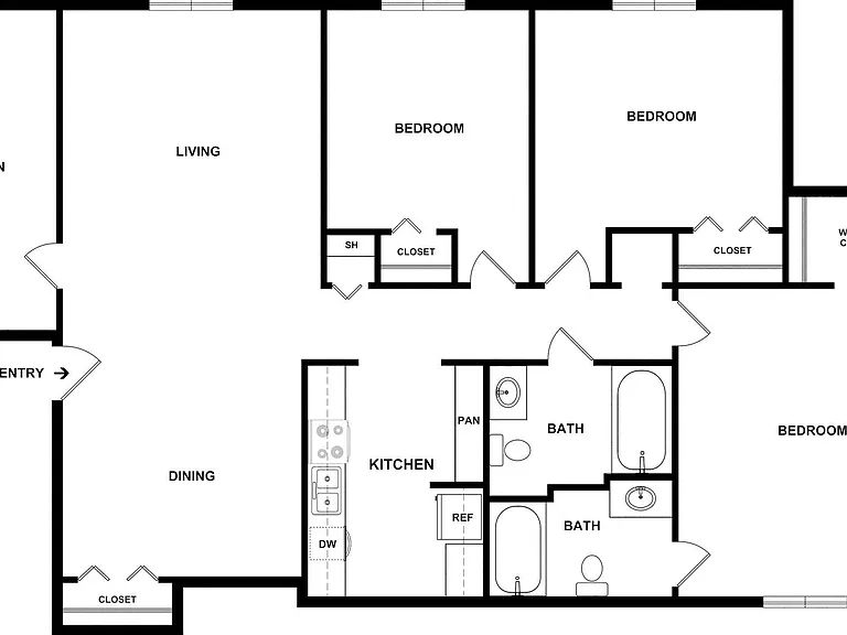 Berkshire - 3 Bed, 2 Bath, Den - 1100 sq. ft.