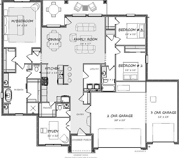Hillside B w stone Floor Plan