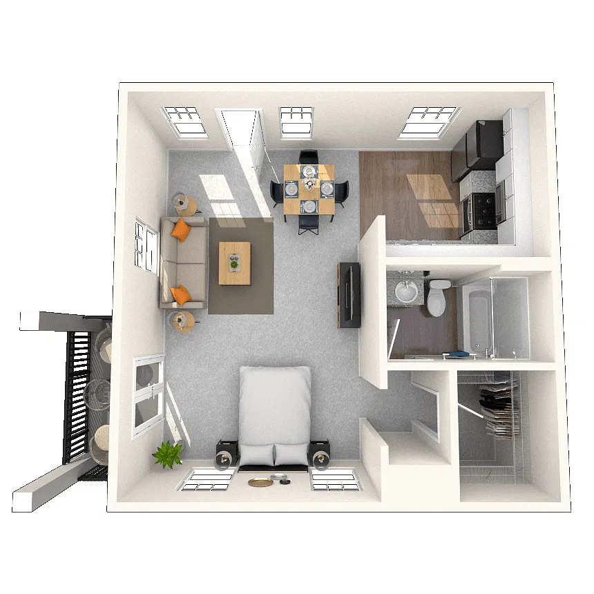 Floor plan Studio 0x1 692 SF