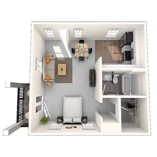 Floor plan Studio 0x1 692 SF