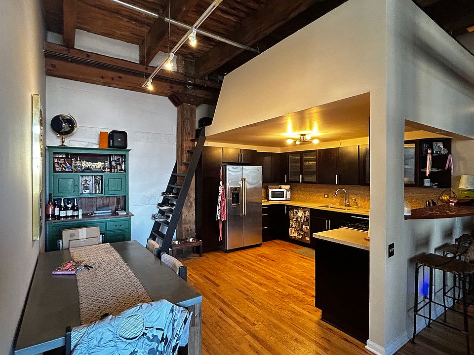 Kitchen, dining room, and bonus loft