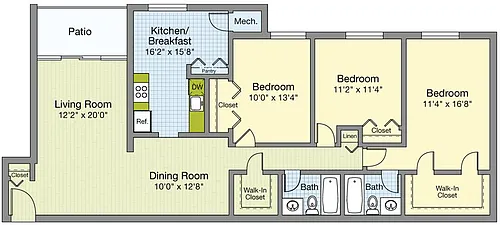 Floor plan Pacific - with Washer and Dryer