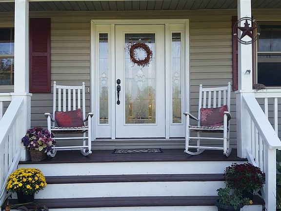 Sit on your covered porch 3 seasons of the year and watch the colors change with all of them!