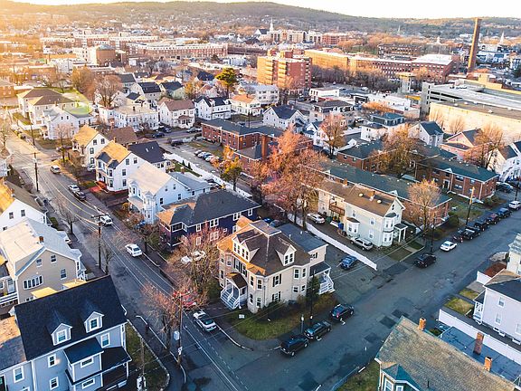 Our building is at the bottom center of this drone photo.