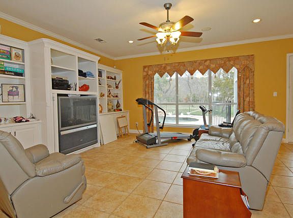 Family room with built in entertainment center