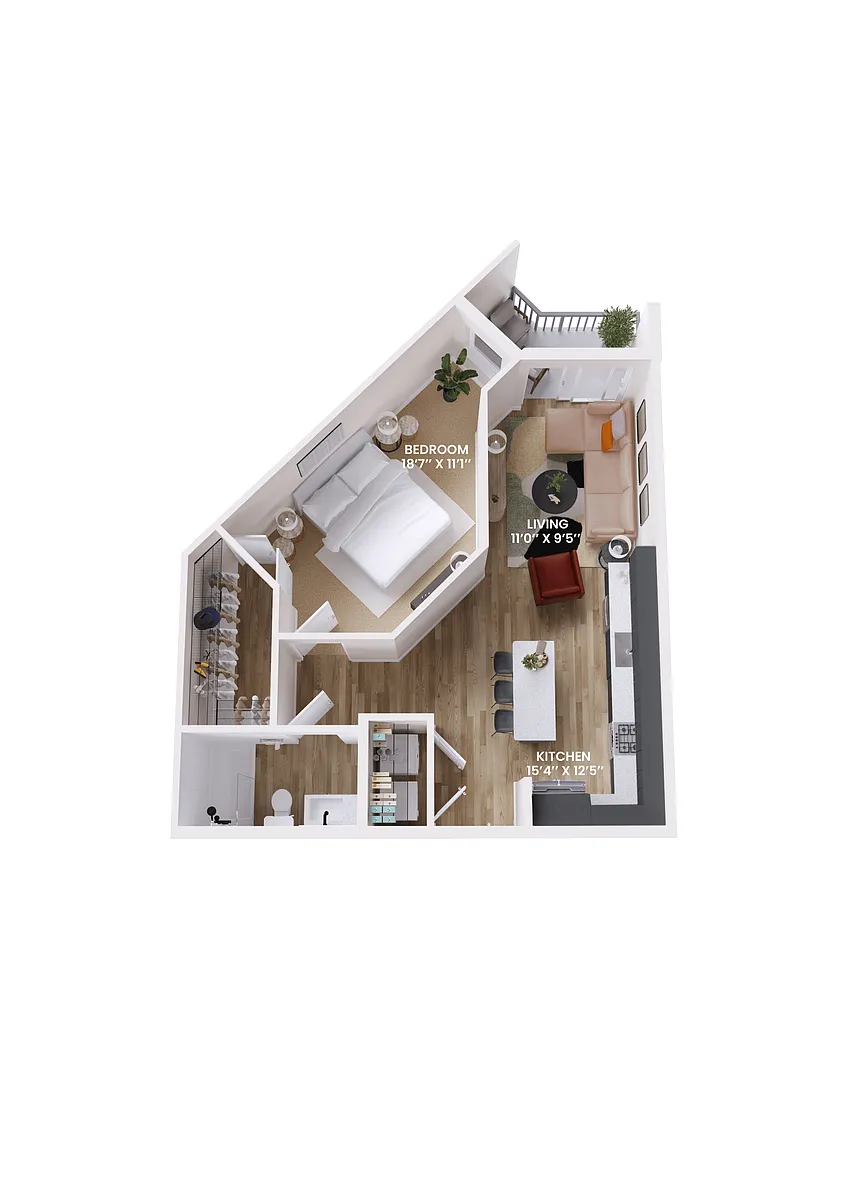 Floor plan A3 One Bedroom