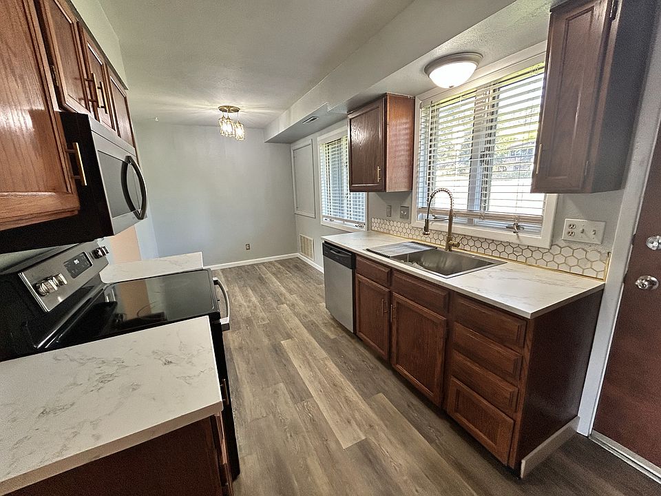 Kitchen has breakfast nook or a great place for pantry storage.