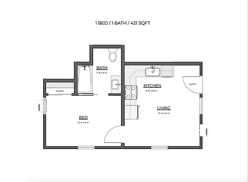 Floor plan 1-bedroom