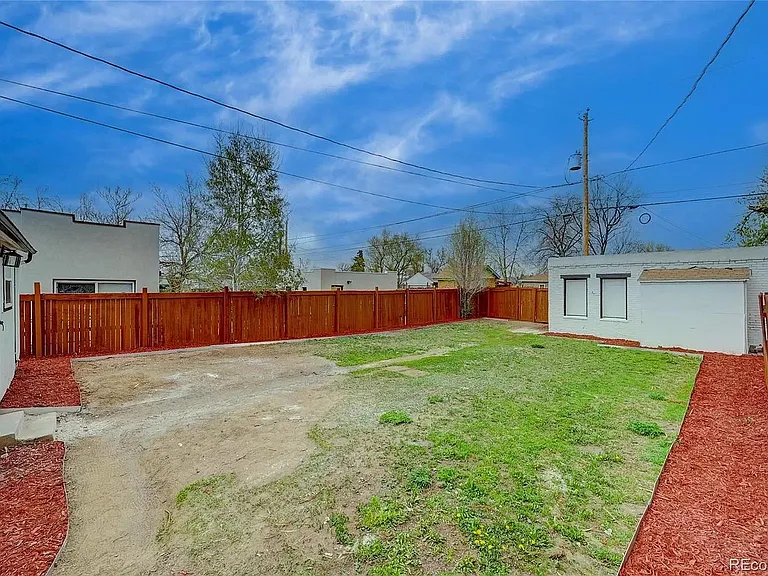 Fenced backyard