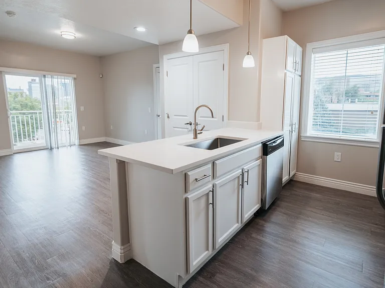 The Mercer Kitchen and Living Room