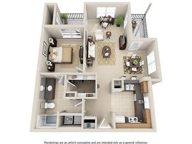 Floor plan One Bedroom A4