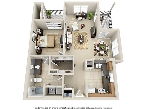 Floor plan One Bedroom A4