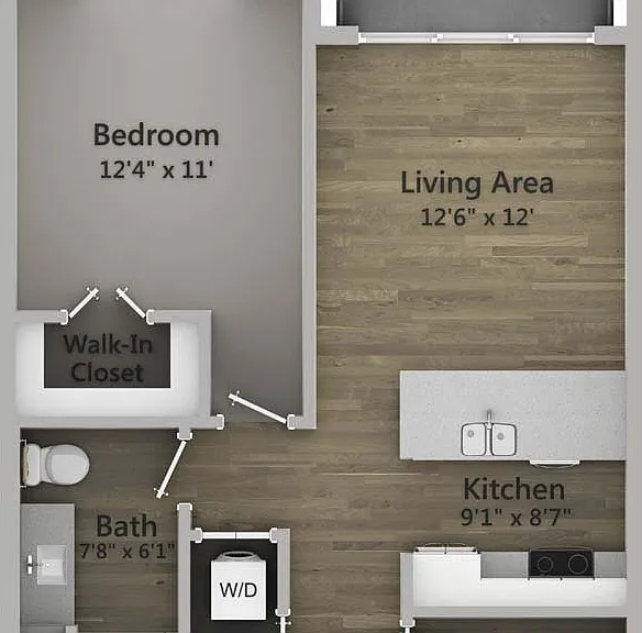 Floor Plan 1B | State Street Station | Apartments in Wauwatosa, WI Floor Plan 1B | State Street Station | Apartments in Wauwatosa, WI