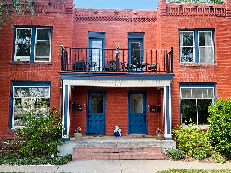 Front view of building (unit in top left)