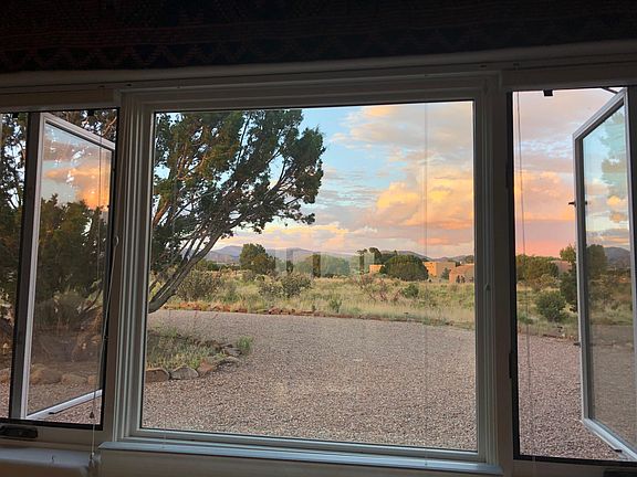early evening view to northeast from living room