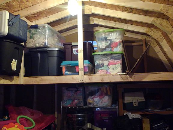 Barn shed has loft storage
