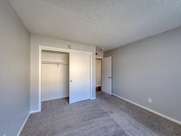 Spacious bedrooms with closets