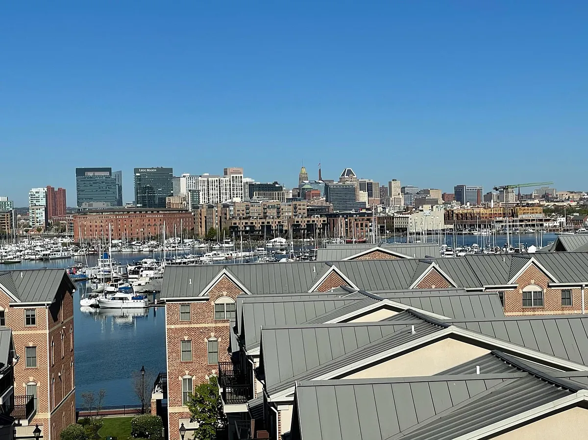 Baltimore skyline from 5th floor balcony - 2702 Lighthouse Point E #521