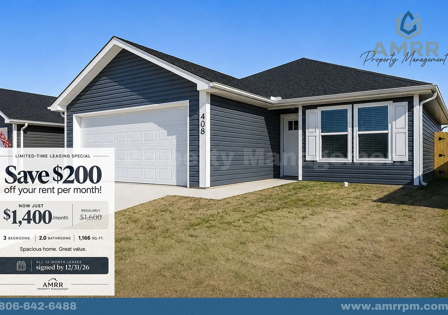 Special Offer: Save $200 Off On Rent Per Month! - New Construction 3-Bedroom Home — Photo 1