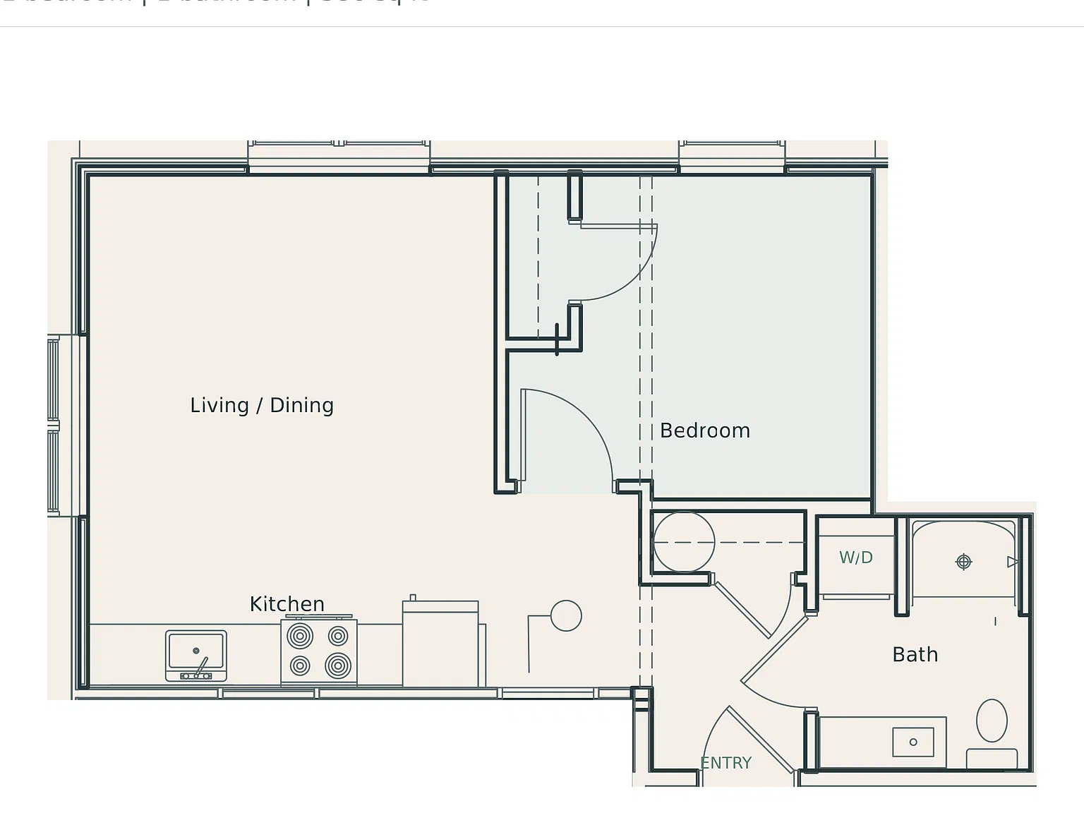 1 bed, 586 sqft, $1,775 — Photo 2