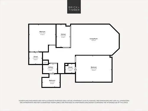 Floor plan 2 Bedroom 1 Bath