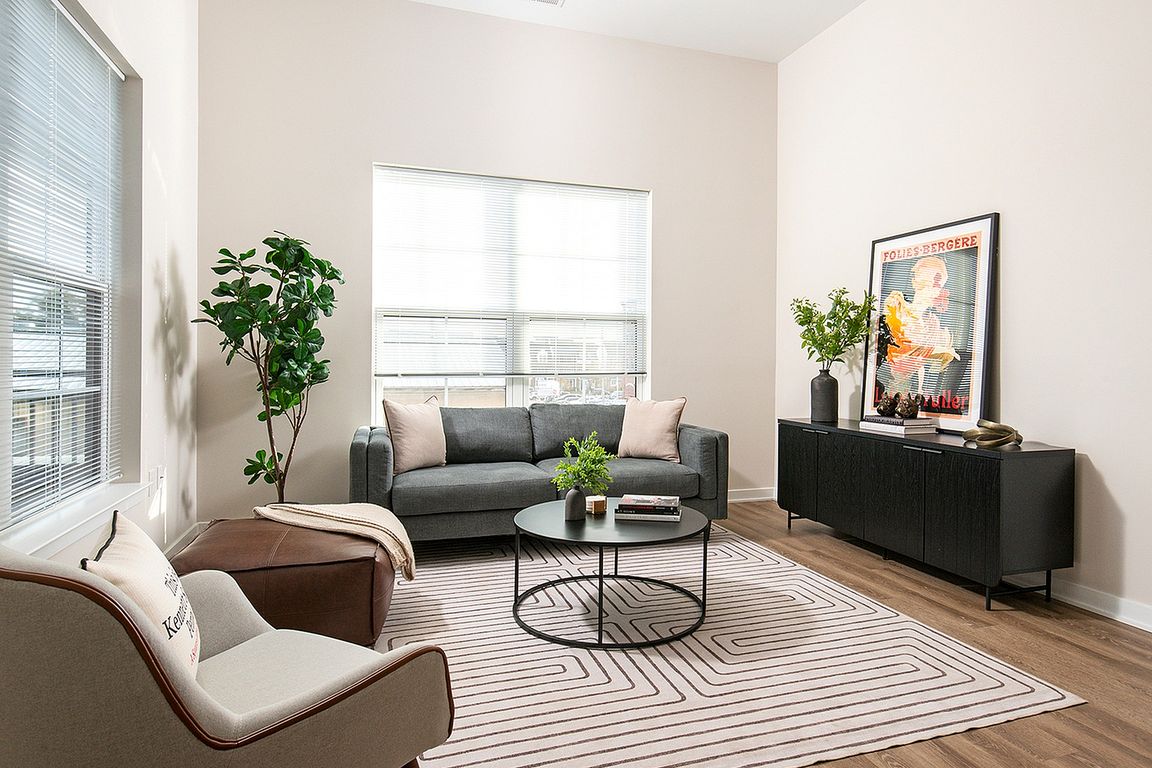 Experience the charm of this elegantly designed living room, perfect for relaxation and entertaining.