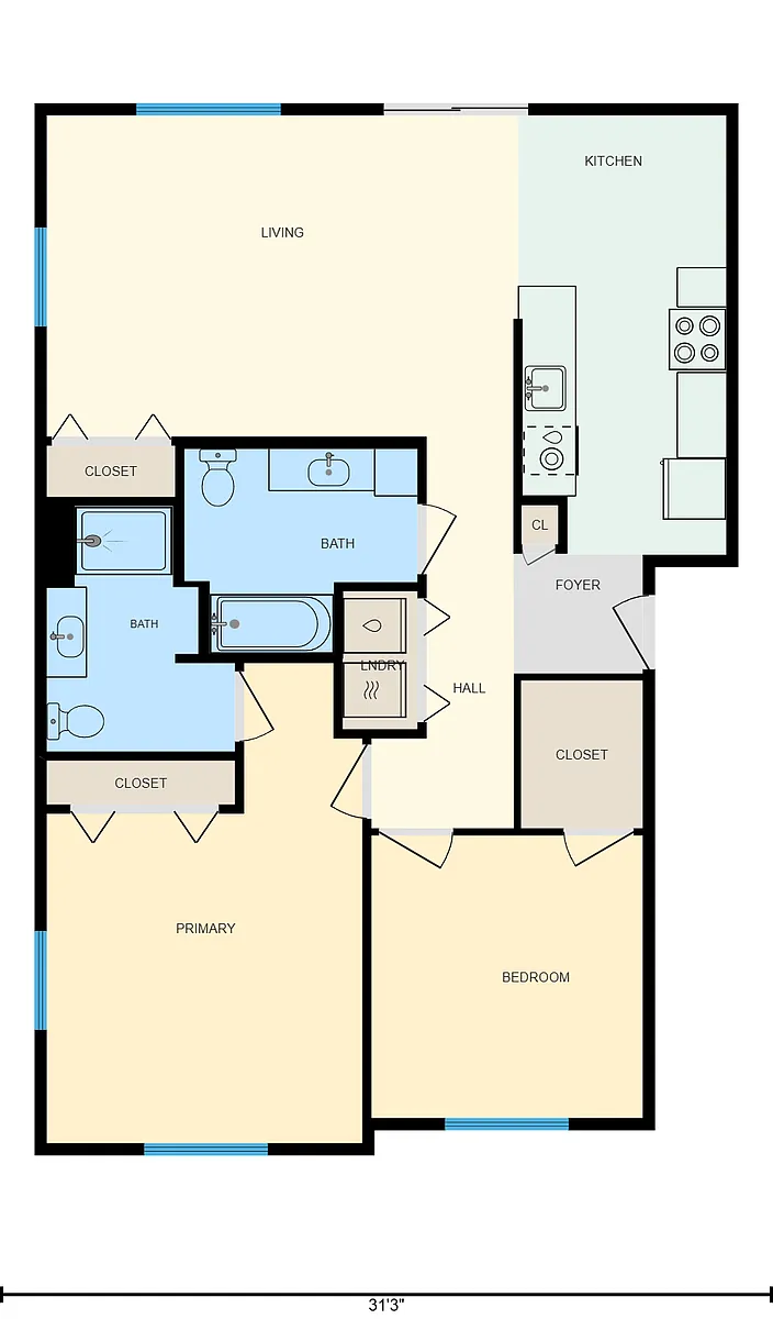 Floor plan 2X2 Large