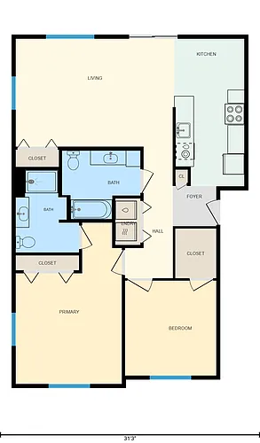 Floor plan 2X2 Large
